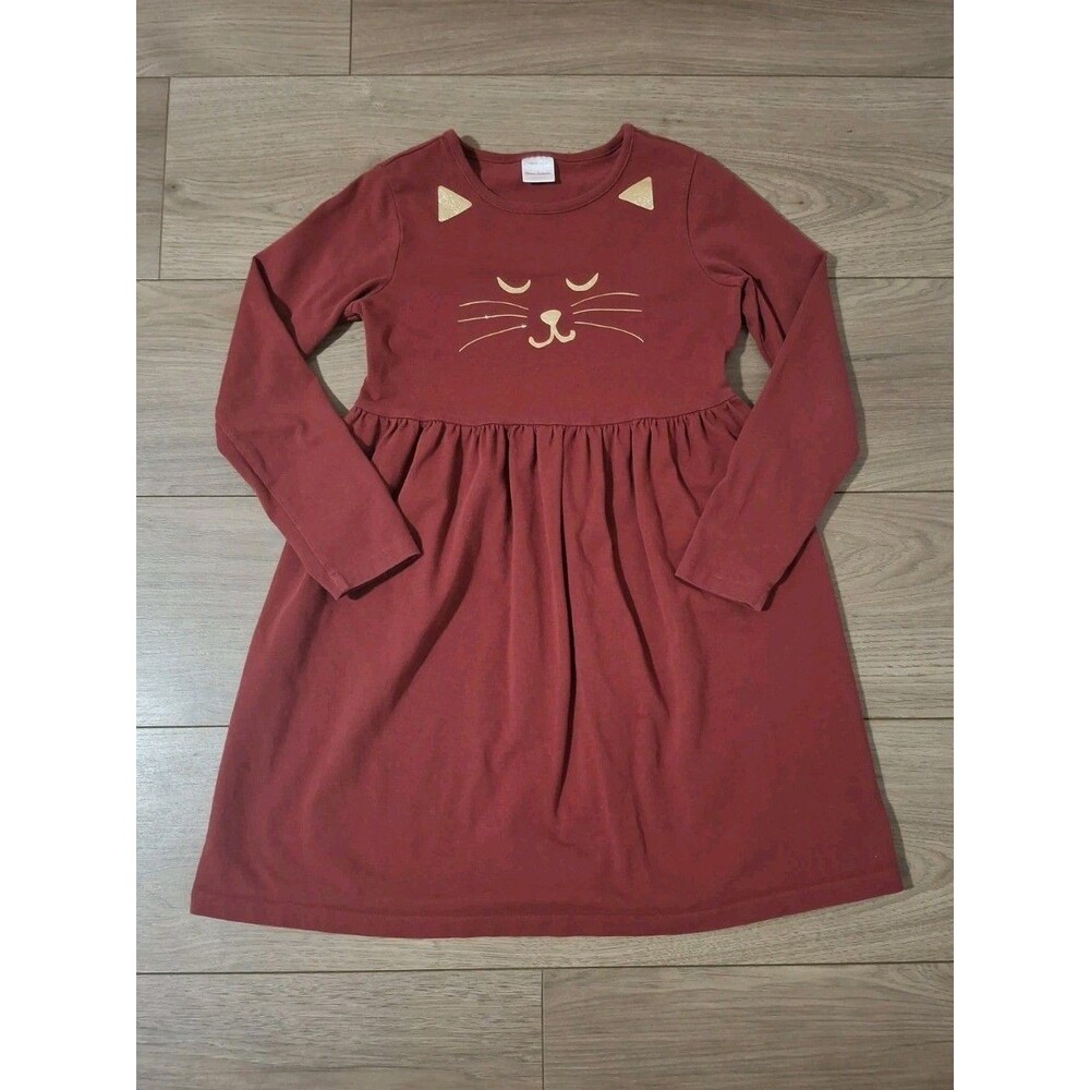 Hanna Andersson Girls Long Sleeve Cat Character Dress Size 140 Girls 10
